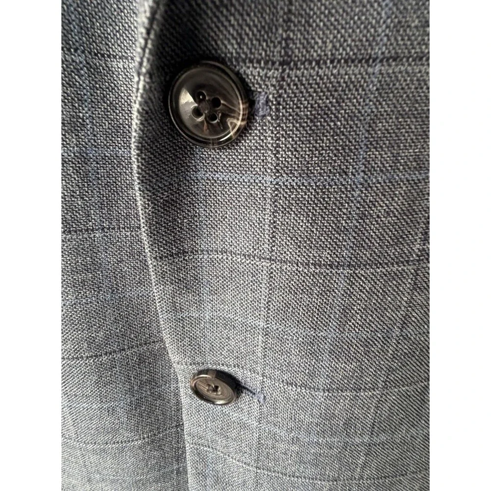 Lauren Ralph Lauren Jacket Mens 46 R Gray Plaid Wool Silk Blazer Business